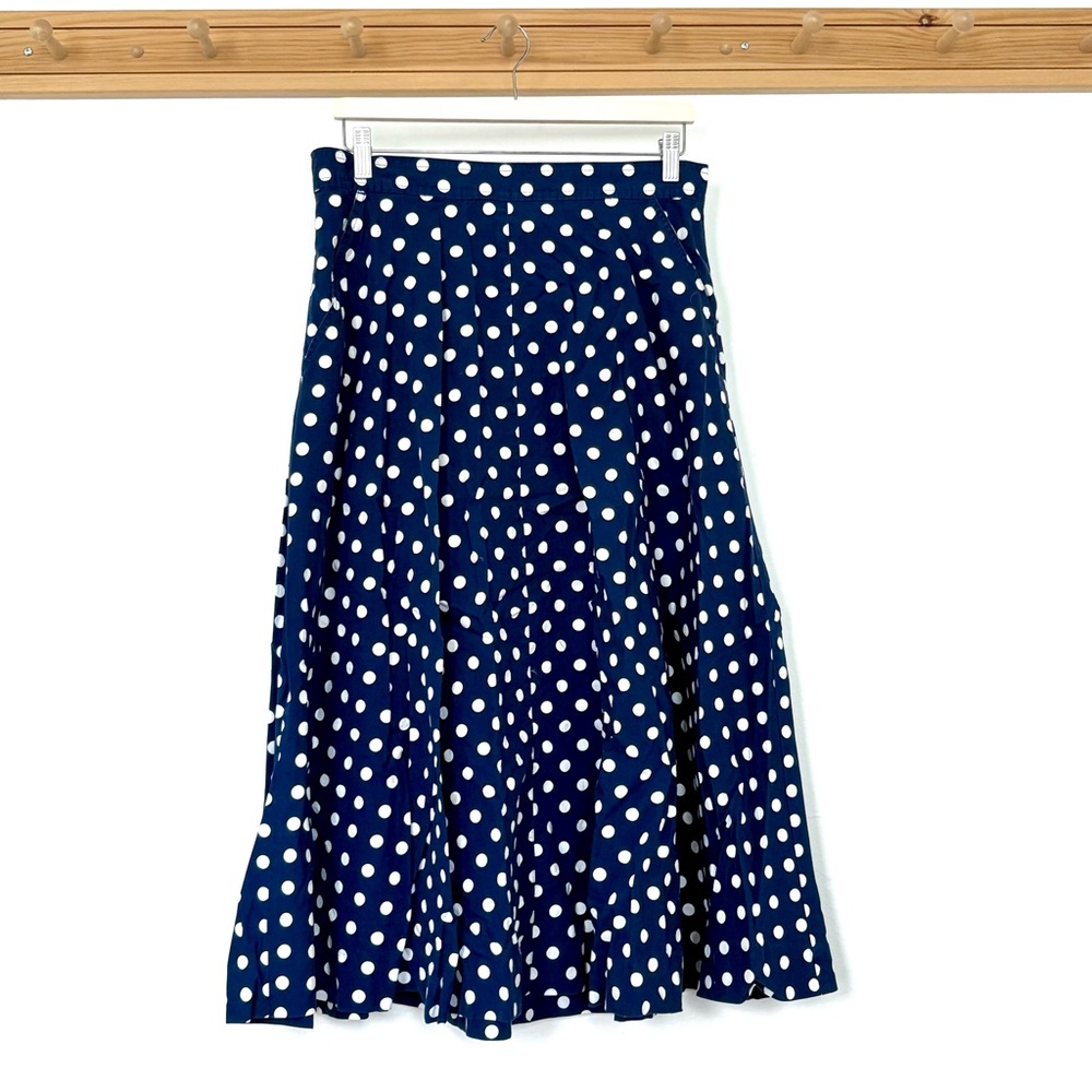 Dockers Blue and White Midi A-line Skirt